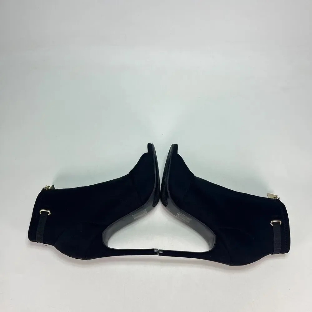 Guess Gwmina Black Open Peep Toe Cut Stiletto Heel Ankle Booties Women's Size 7